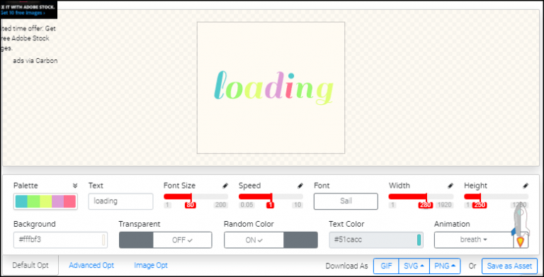 loading.io載入動畫產生器，可自行上傳icon圖示，或將文字轉成GIF檔。