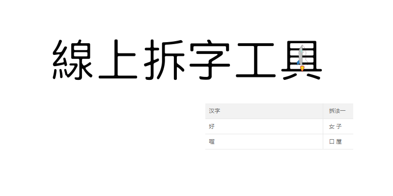 線上拆字工具1