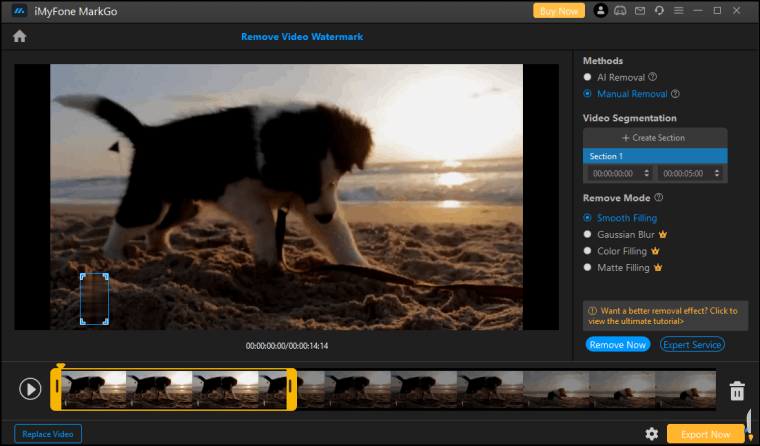 iMyFone-MarkGo自動AI去除影片浮水印4