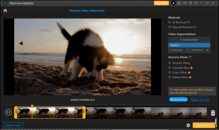 iMyFone-MarkGo自動AI去除影片浮水印5