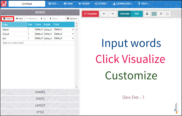 wordart免費線上文字雲產生器1
